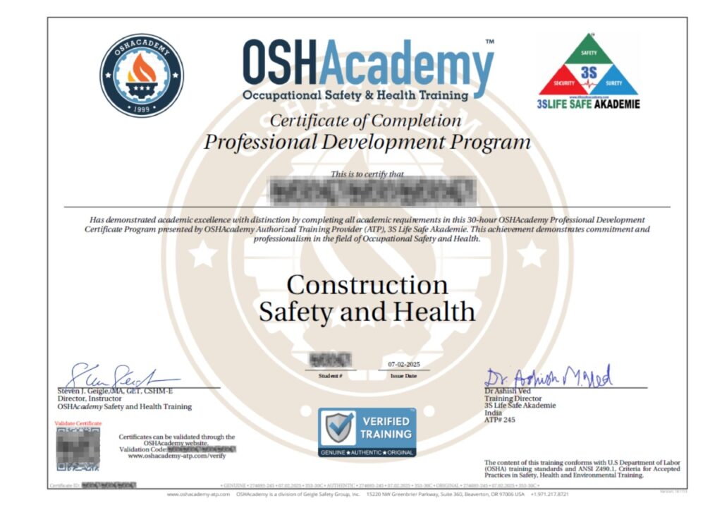 osha 30 hour construction safety certificate